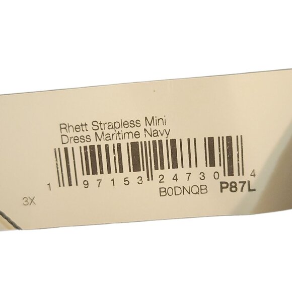 The Drop Rhett Strapless Mini Dress Maritime Navy Size 3X Bubble Hem - Picture 6 of 9